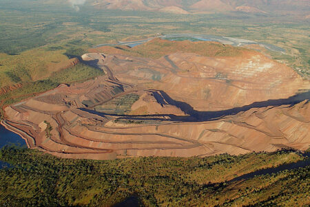 Argyle Diamond Mine Western Australia from plane 2007