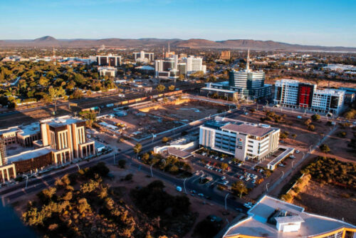 Central business district in Gaborone Botswana