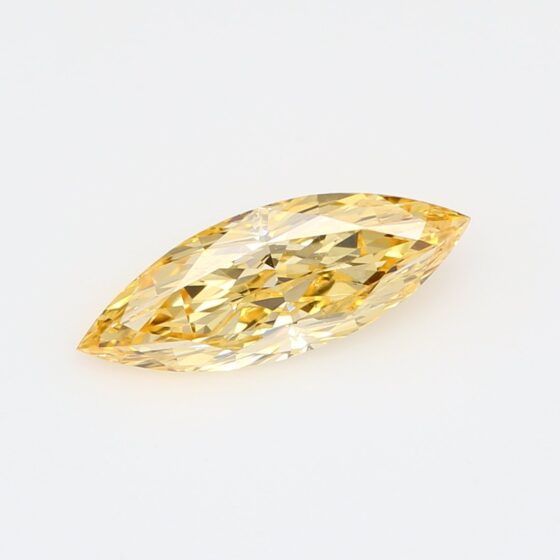 Yellow diamond with marquise cut